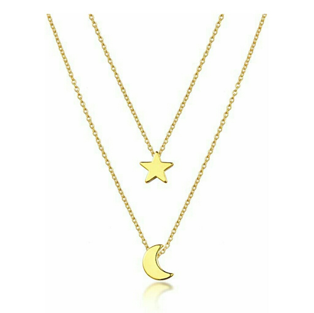 NWT just in boho moon and star double strand neckl